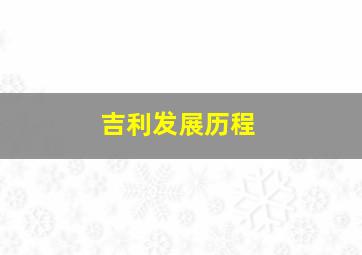 吉利发展历程