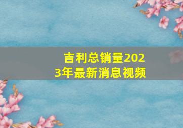 吉利总销量2023年最新消息视频