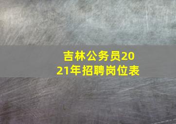 吉林公务员2021年招聘岗位表