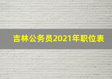 吉林公务员2021年职位表