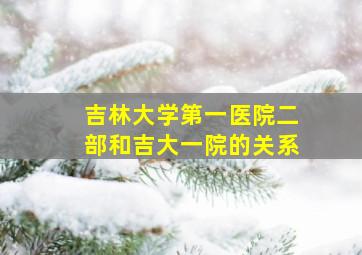 吉林大学第一医院二部和吉大一院的关系