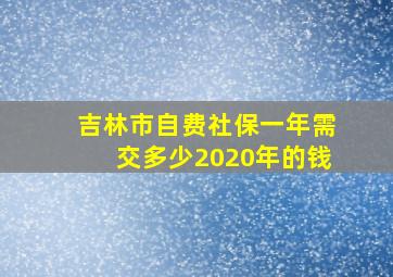 吉林市自费社保一年需交多少2020年的钱