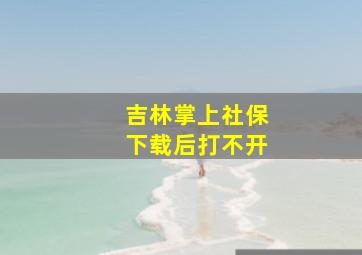 吉林掌上社保下载后打不开