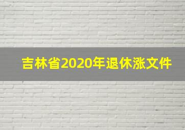 吉林省2020年退休涨文件