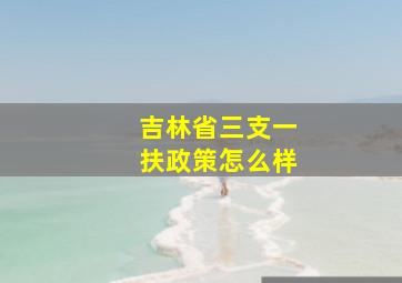 吉林省三支一扶政策怎么样