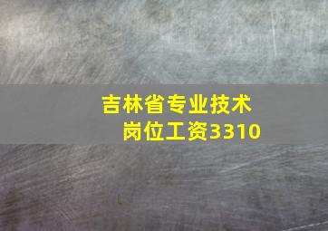 吉林省专业技术岗位工资3310