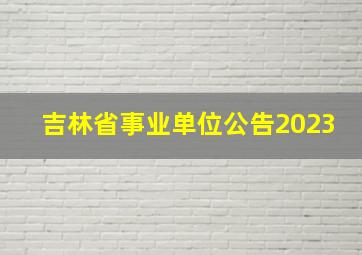 吉林省事业单位公告2023