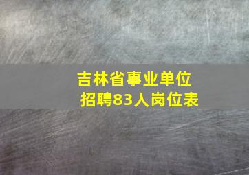 吉林省事业单位招聘83人岗位表