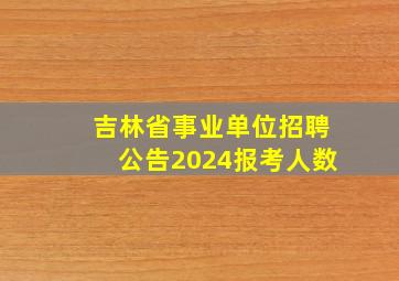 吉林省事业单位招聘公告2024报考人数