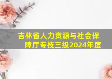 吉林省人力资源与社会保障厅专技三级2024年度