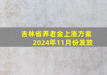 吉林省养老金上涨方案2024年11月份发放