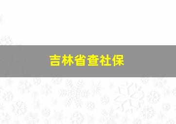 吉林省查社保