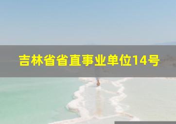 吉林省省直事业单位14号