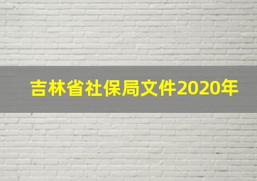 吉林省社保局文件2020年