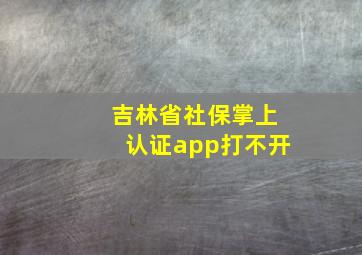 吉林省社保掌上认证app打不开