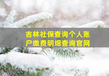 吉林社保查询个人账户缴费明细查询官网