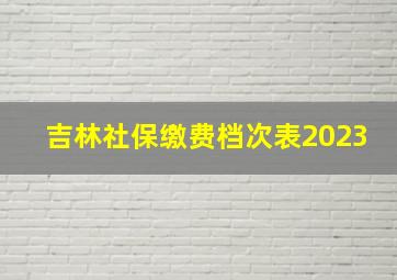 吉林社保缴费档次表2023