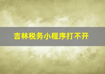 吉林税务小程序打不开