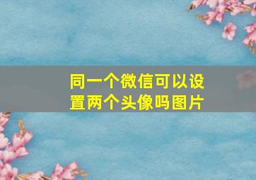 同一个微信可以设置两个头像吗图片