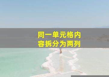 同一单元格内容拆分为两列