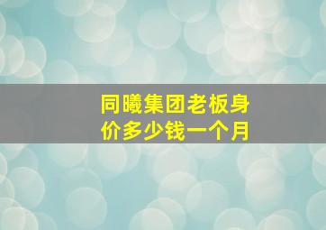 同曦集团老板身价多少钱一个月