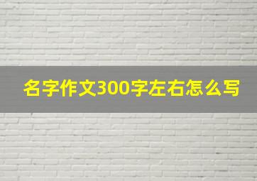 名字作文300字左右怎么写