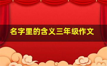 名字里的含义三年级作文