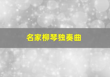 名家柳琴独奏曲