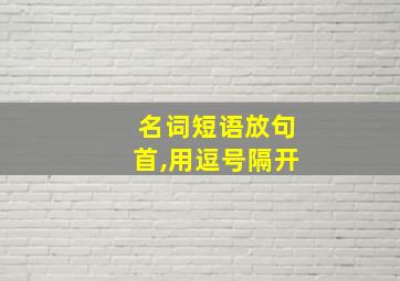 名词短语放句首,用逗号隔开