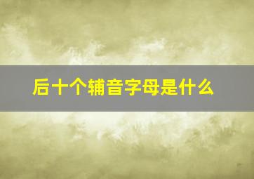 后十个辅音字母是什么