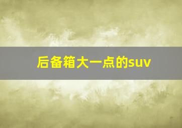 后备箱大一点的suv