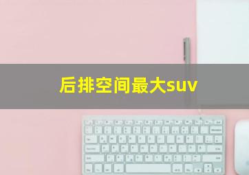 后排空间最大suv