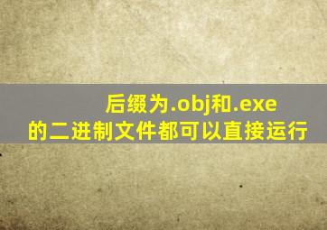 后缀为.obj和.exe的二进制文件都可以直接运行