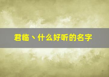 君临丶什么好听的名字