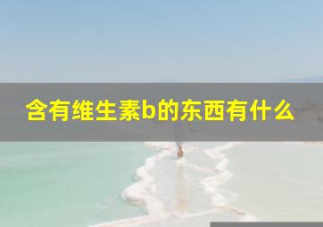 含有维生素b的东西有什么