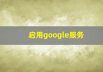 启用google服务