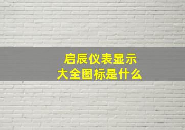 启辰仪表显示大全图标是什么