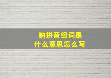 呐拼音组词是什么意思怎么写