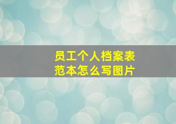 员工个人档案表范本怎么写图片