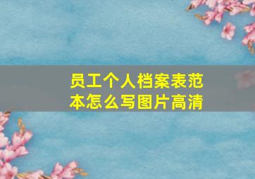 员工个人档案表范本怎么写图片高清