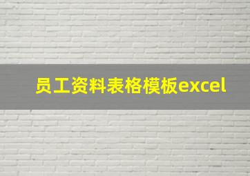 员工资料表格模板excel