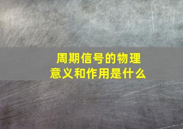 周期信号的物理意义和作用是什么