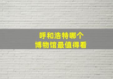 呼和浩特哪个博物馆最值得看