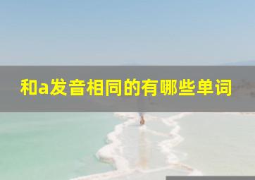 和a发音相同的有哪些单词