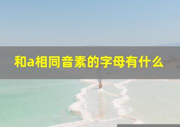 和a相同音素的字母有什么