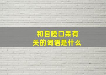 和目瞪口呆有关的词语是什么