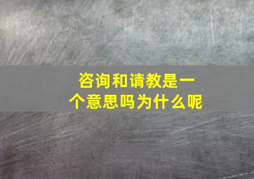 咨询和请教是一个意思吗为什么呢