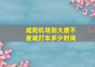 咸阳机场到大唐不夜城打车多少时间