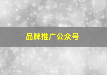 品牌推广公众号