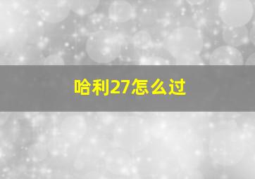 哈利27怎么过